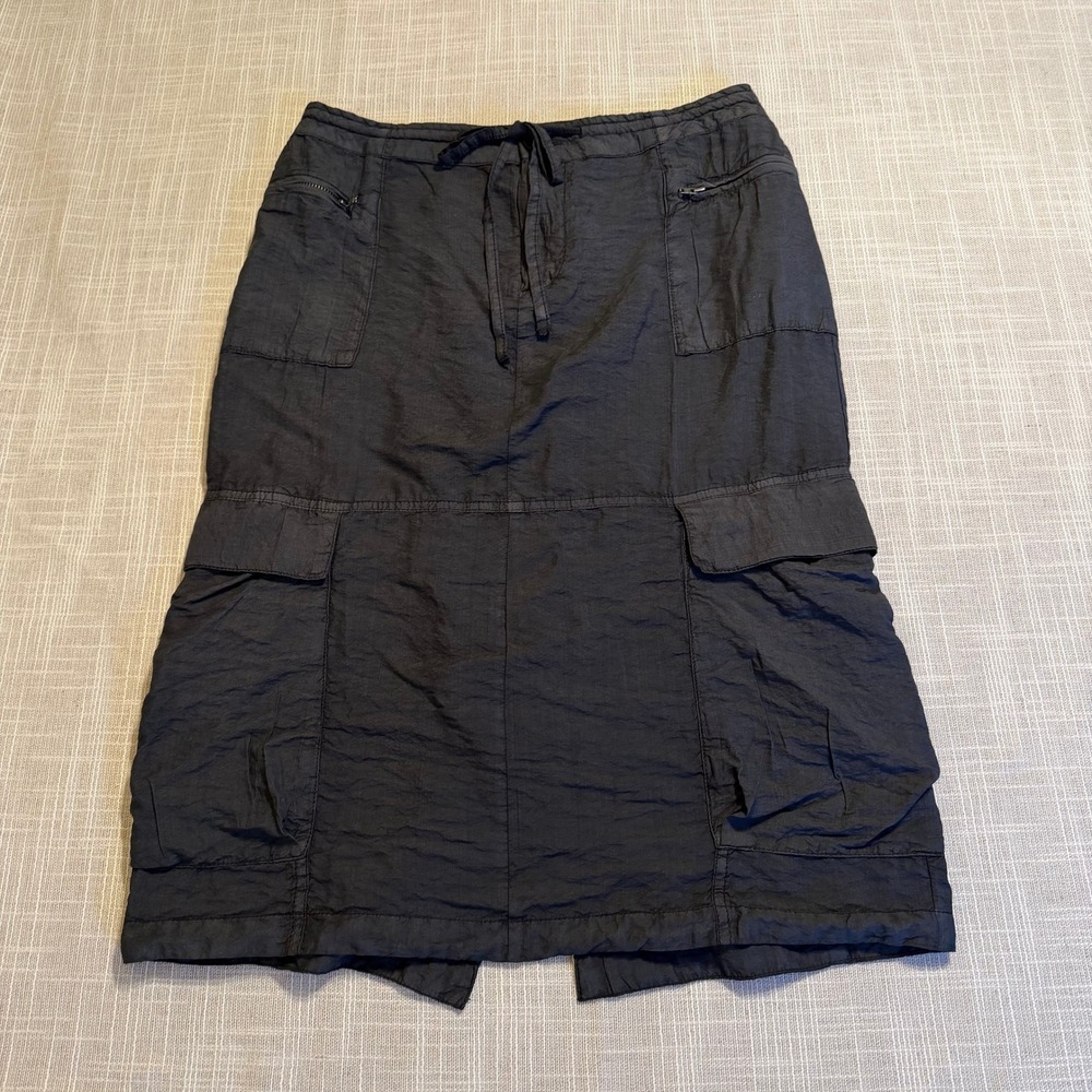 Free People Evie Column Cargo Utility Midi Skirt Grey Size 4 OB2222576